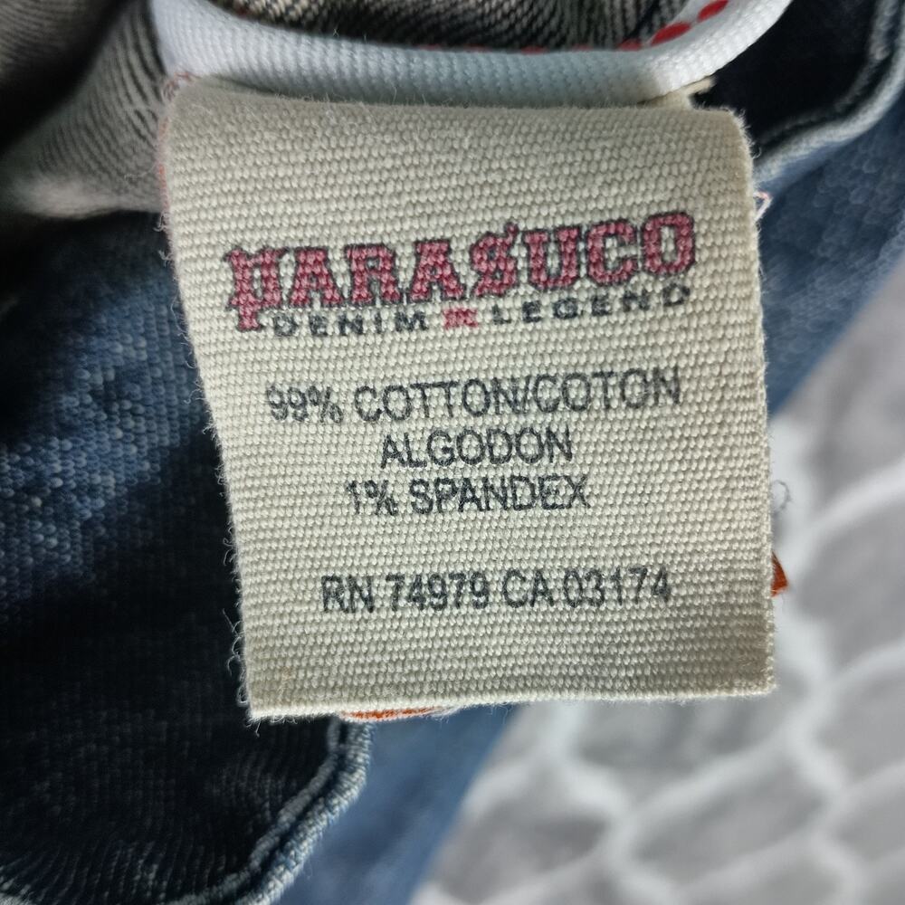 Parasuco Denim Jacket Rhinestone Studded Women Small Blue Western Festival - Picture 8 of 8